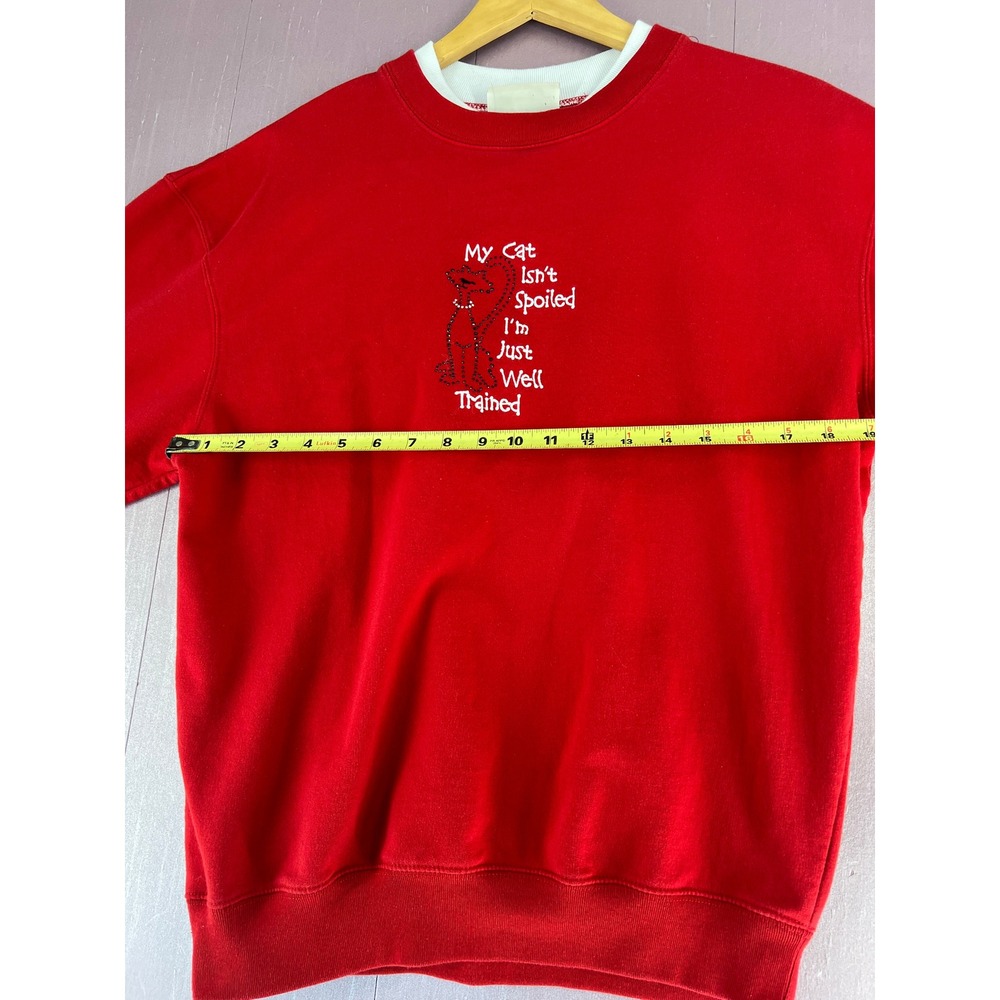 Vintage Cat Lady Sweatshirt Crewneck Embroidered Graphic 90s Funny Cat Lover - Picture 7 of 10
